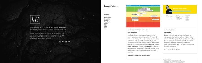ChrissyHunt.com version 1 screenshots