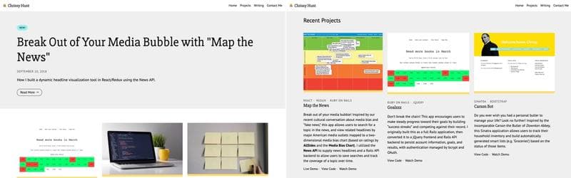 ChrissyHunt.com version 2 screenshots
